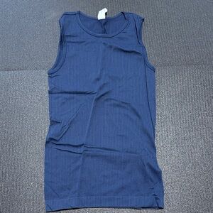 ZYIA Ribbed Navy Sleeveless Tank Top
